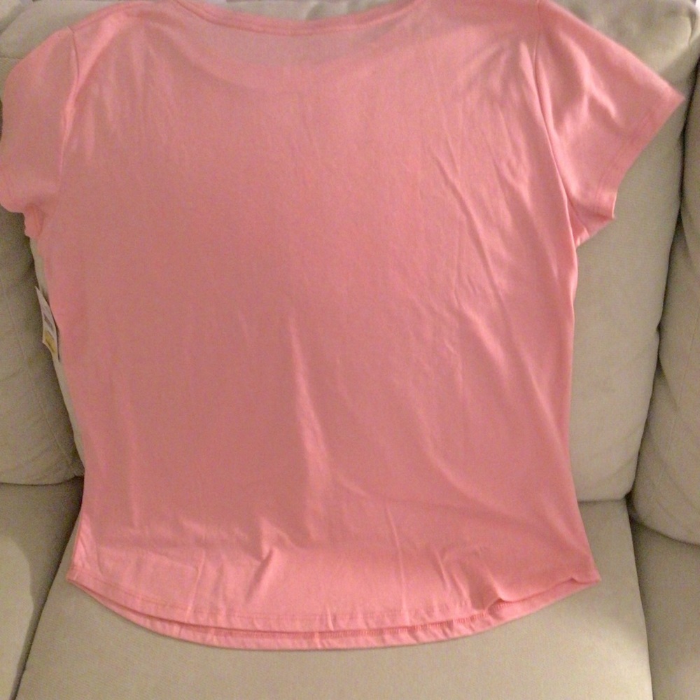 Adiva Pink Blame The Champagne Graphic Tee NWT  L  Preppy Casual Travel Beach - Picture 2 of 6